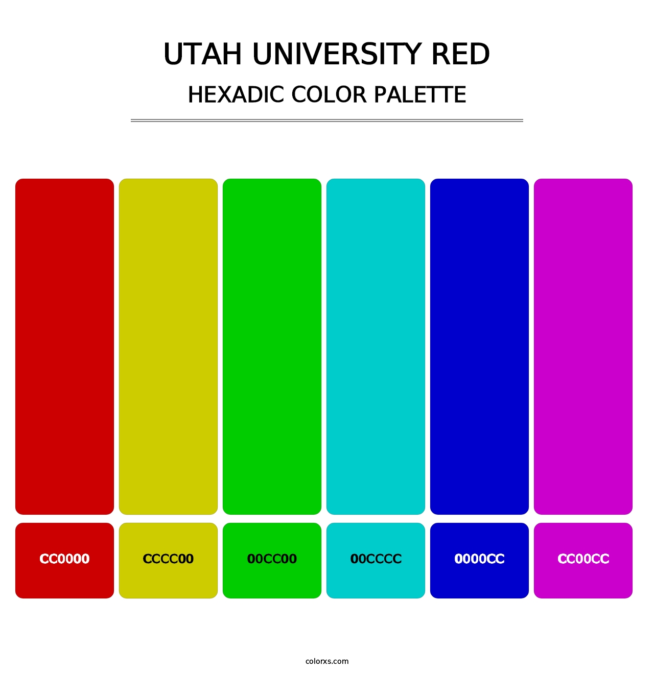Utah University Red - Hexadic Color Palette