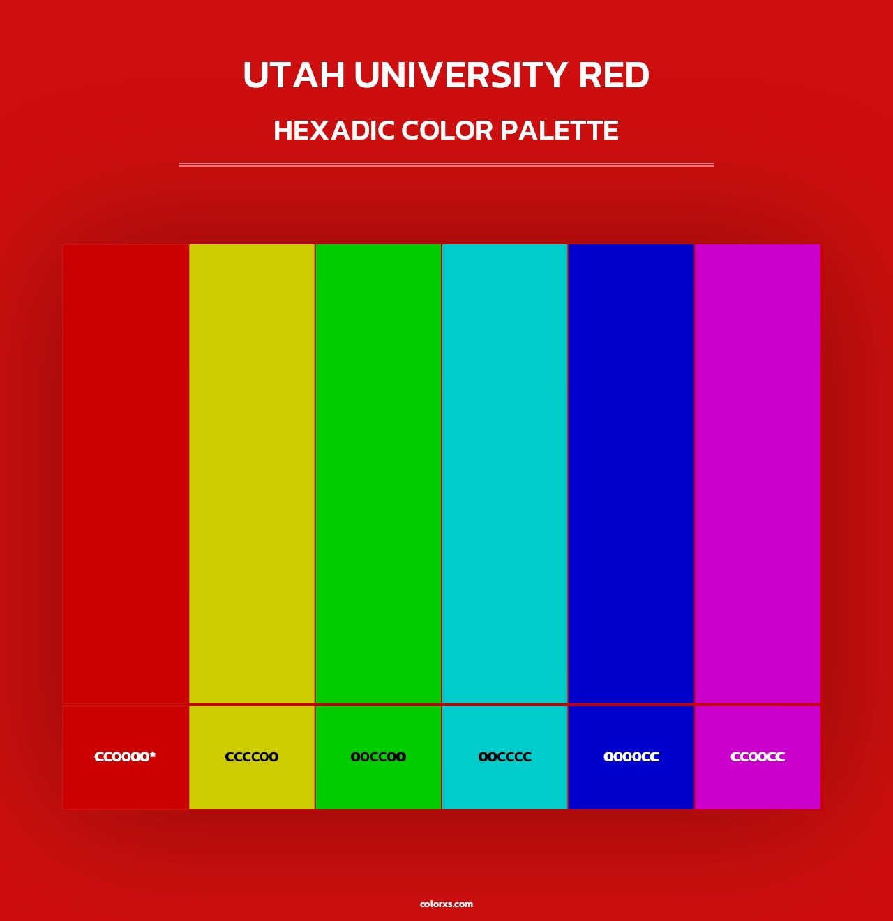 Utah University Red - Hexadic Color Palette