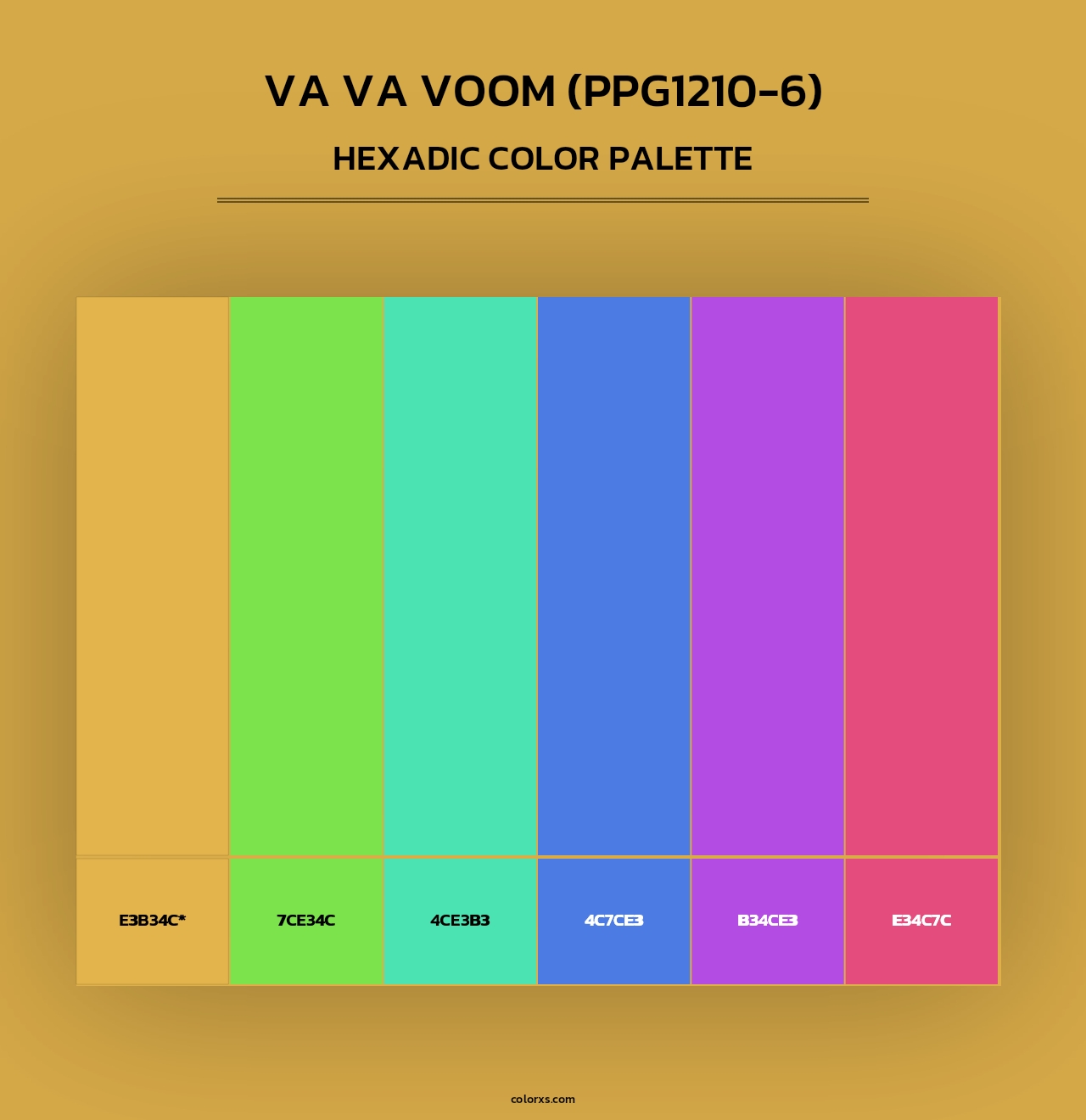 Va Va Voom (PPG1210-6) - Hexadic Color Palette