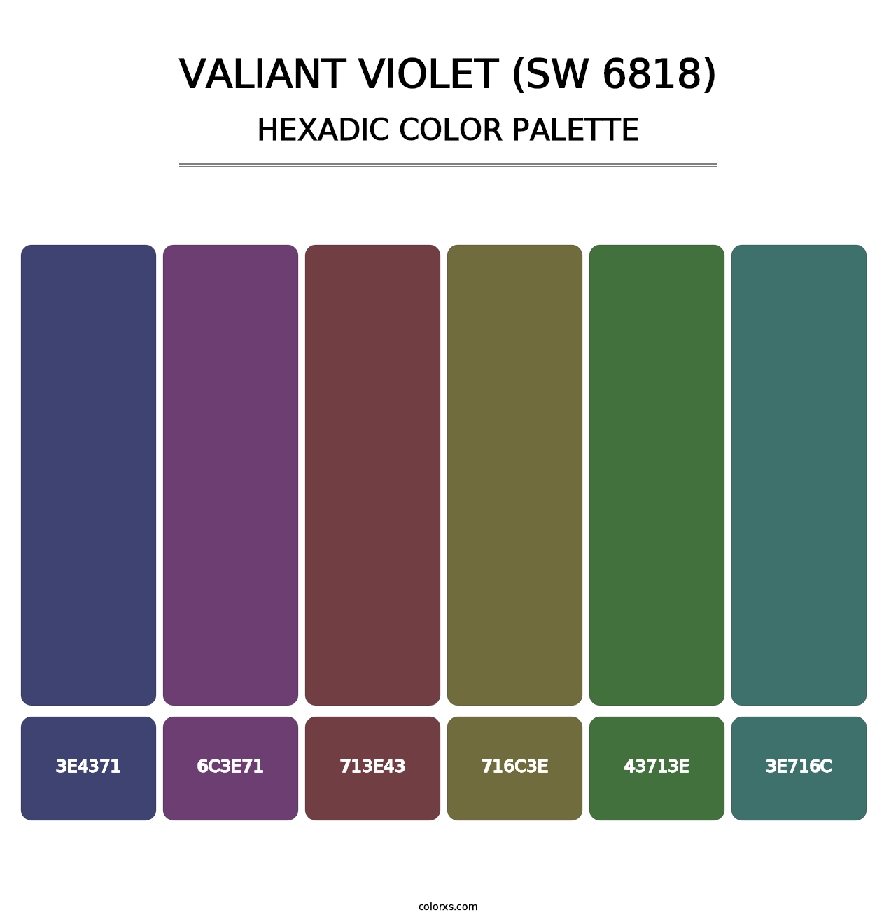 Valiant Violet (SW 6818) - Hexadic Color Palette