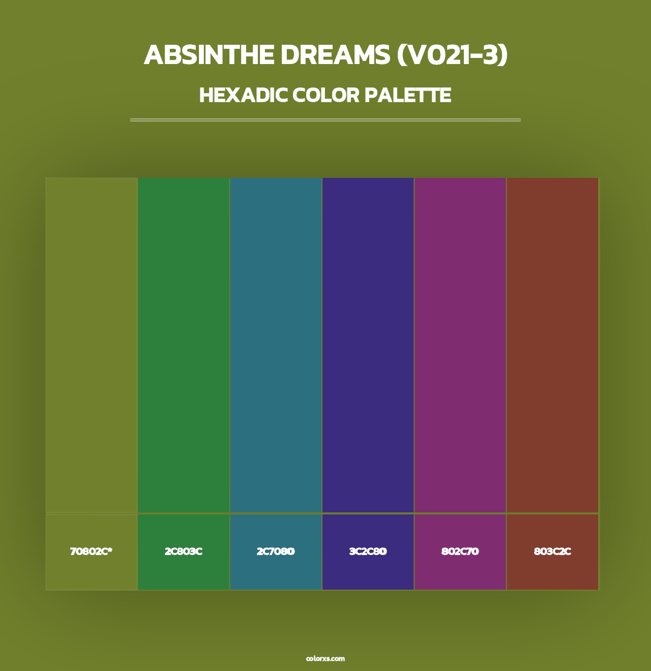 Absinthe Dreams (V021-3) - Hexadic Color Palette