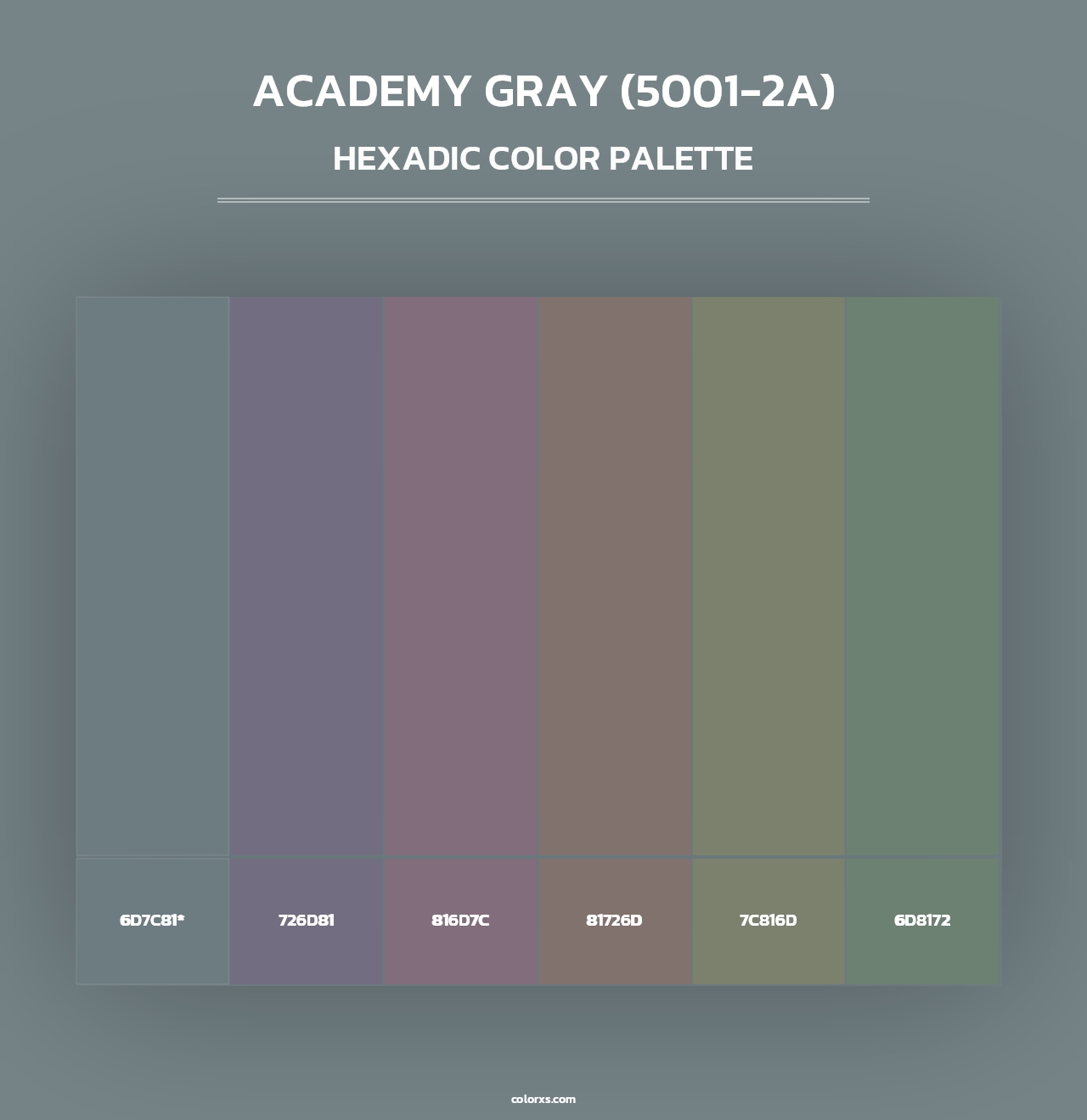 Academy Gray (5001-2A) - Hexadic Color Palette