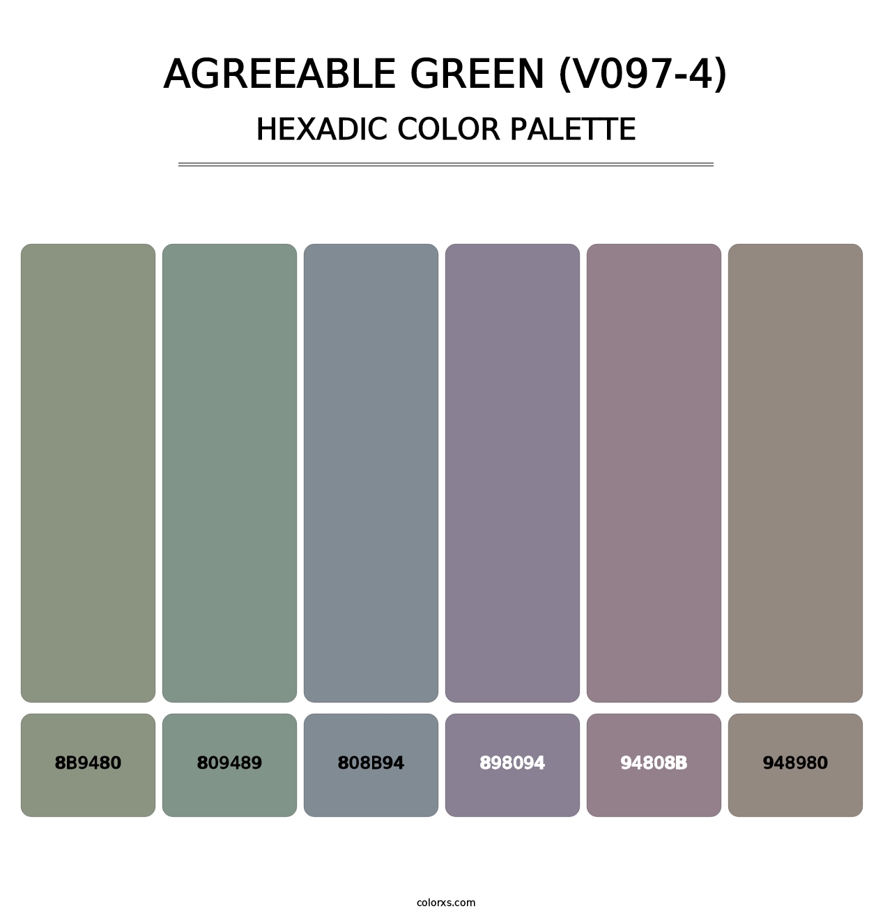 Agreeable Green (V097-4) - Hexadic Color Palette
