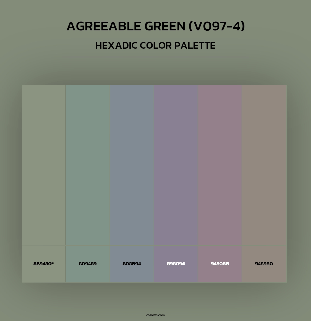 Agreeable Green (V097-4) - Hexadic Color Palette