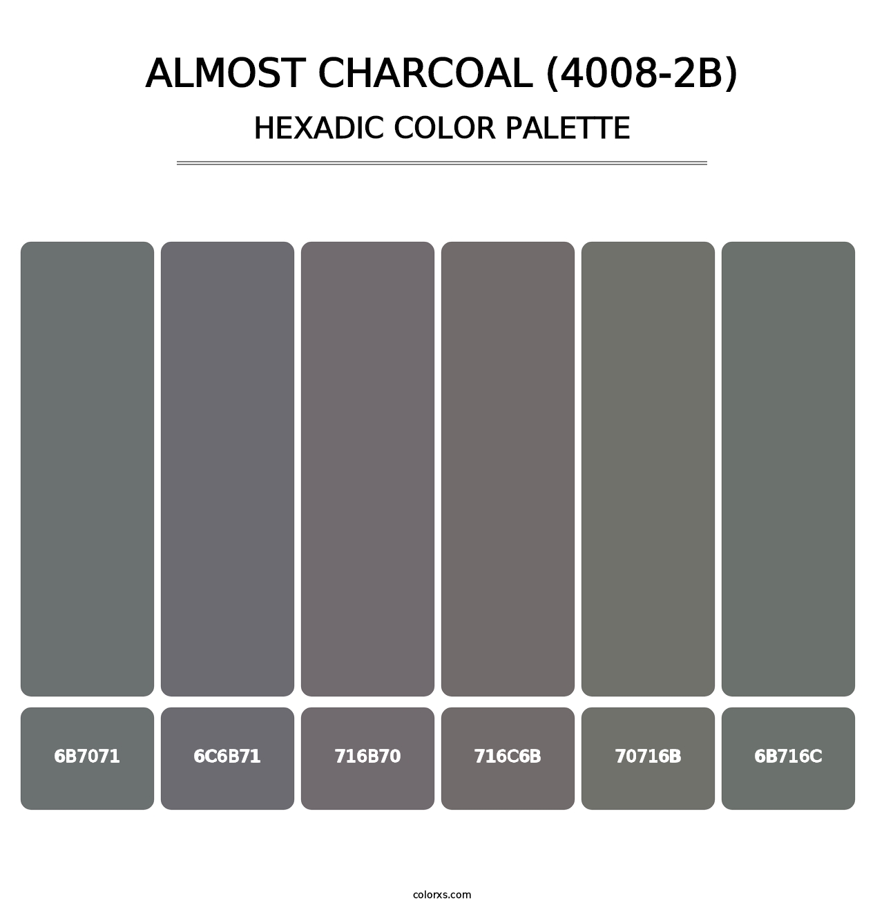 Almost Charcoal (4008-2B) - Hexadic Color Palette