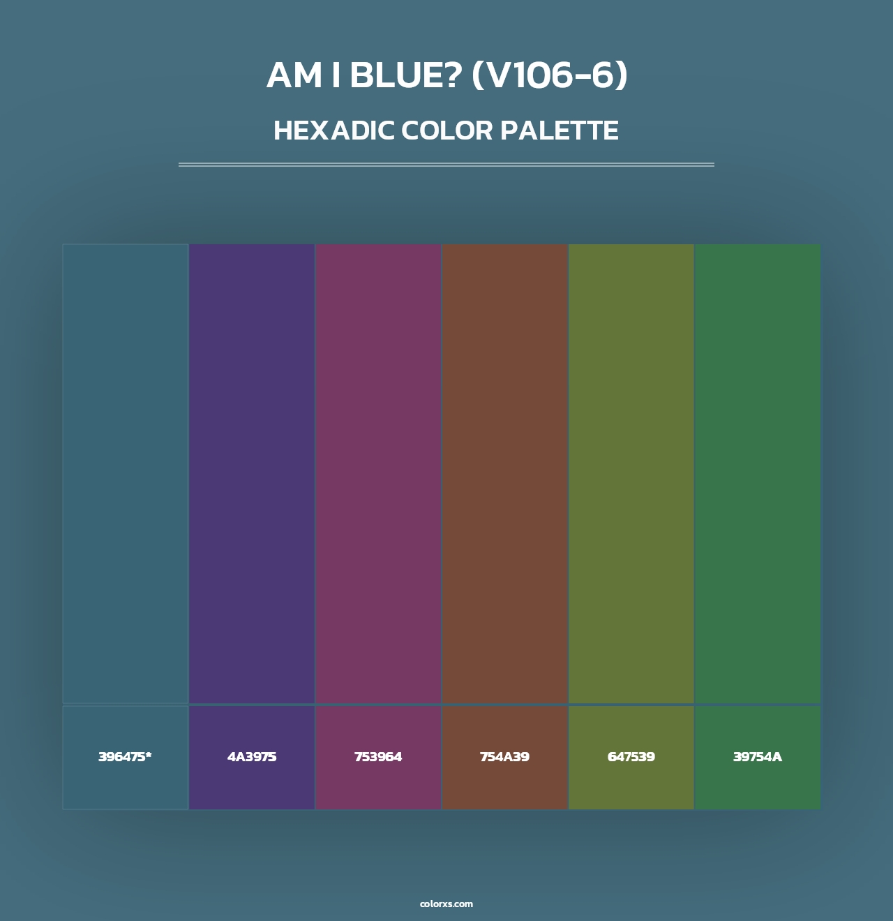 Am I Blue? (V106-6) - Hexadic Color Palette
