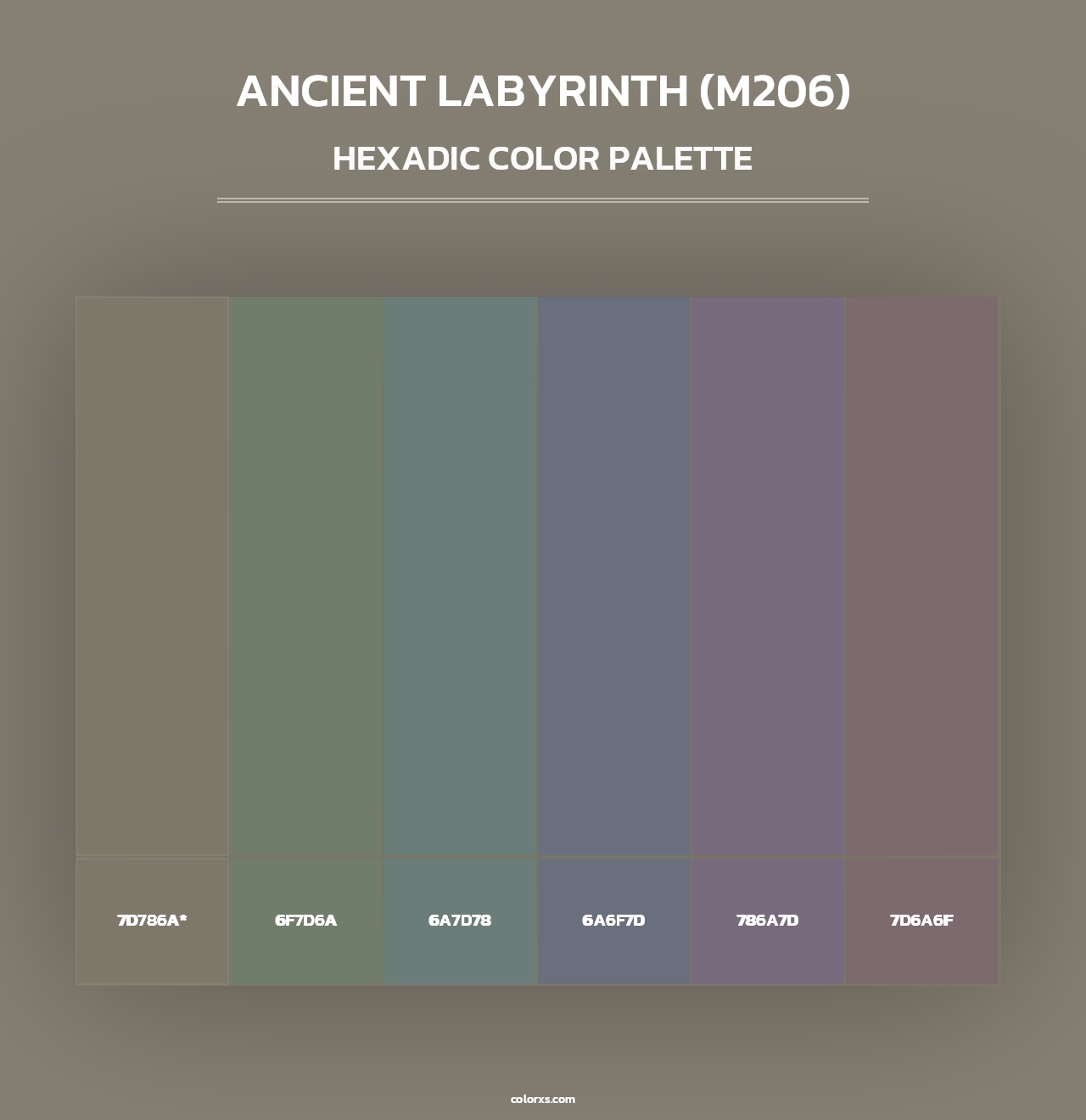 Ancient Labyrinth (M206) - Hexadic Color Palette