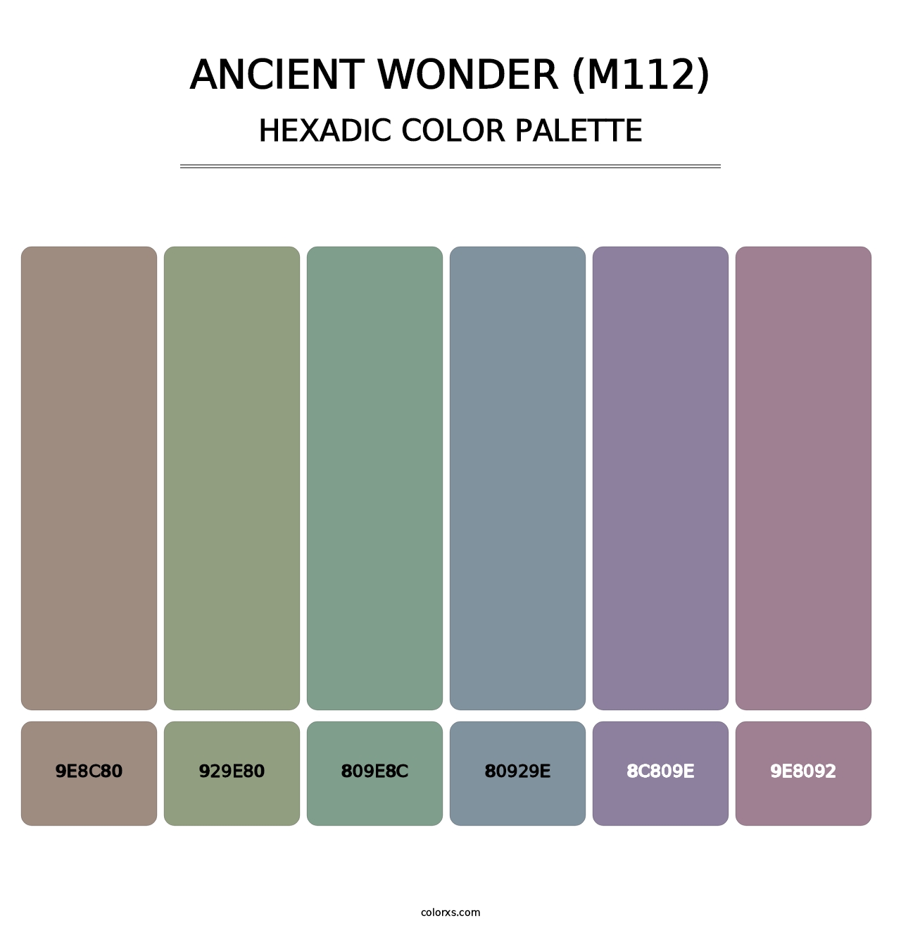 Ancient Wonder (M112) - Hexadic Color Palette