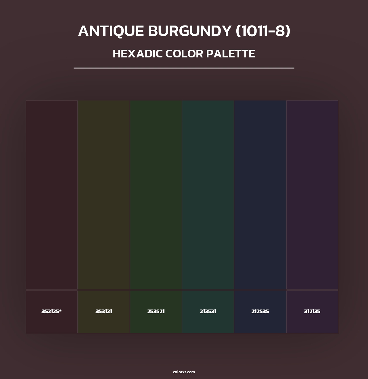 Antique Burgundy (1011-8) - Hexadic Color Palette
