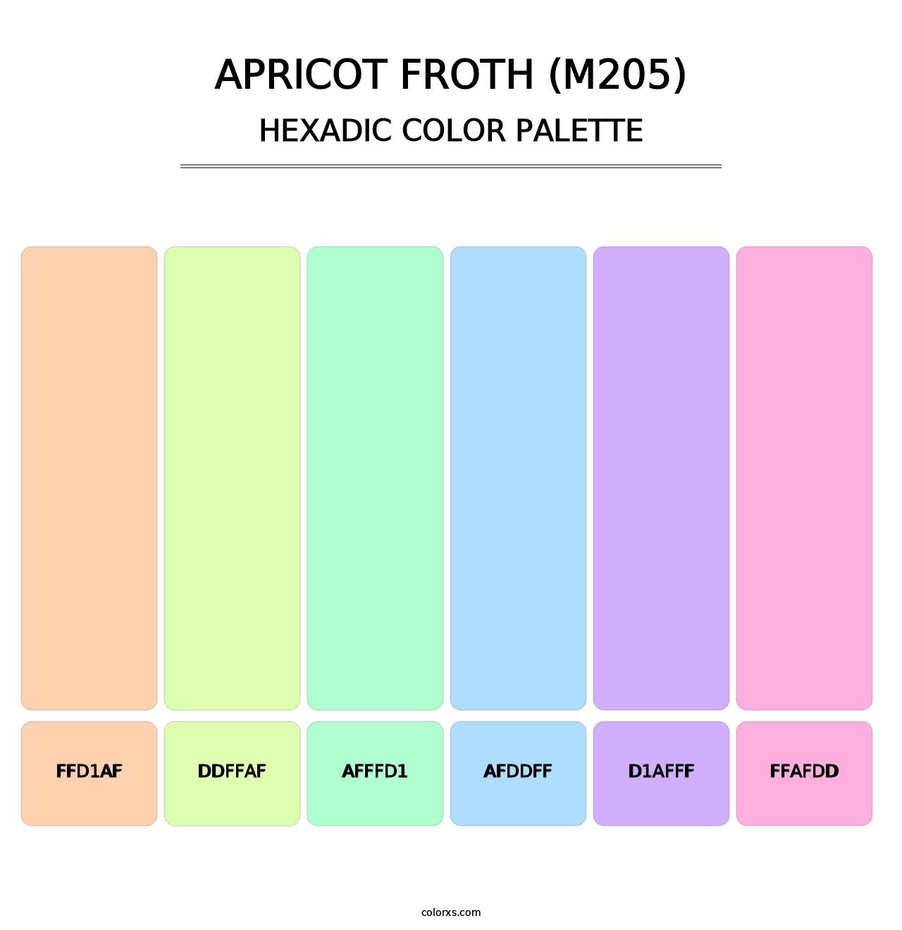 Apricot Froth (M205) - Hexadic Color Palette