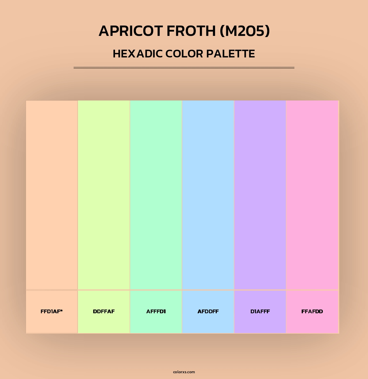 Apricot Froth (M205) - Hexadic Color Palette