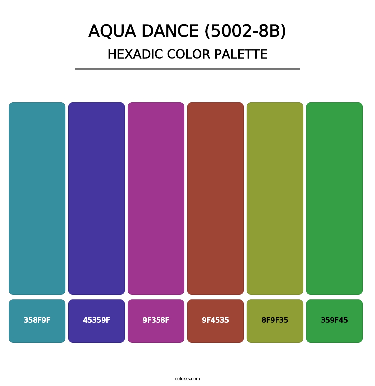 Aqua Dance (5002-8B) - Hexadic Color Palette