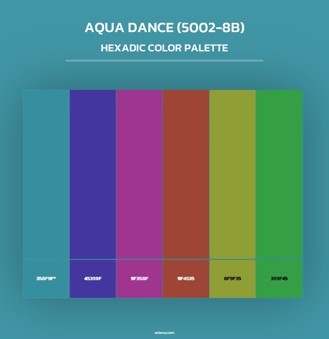 Aqua Dance (5002-8B) - Hexadic Color Palette
