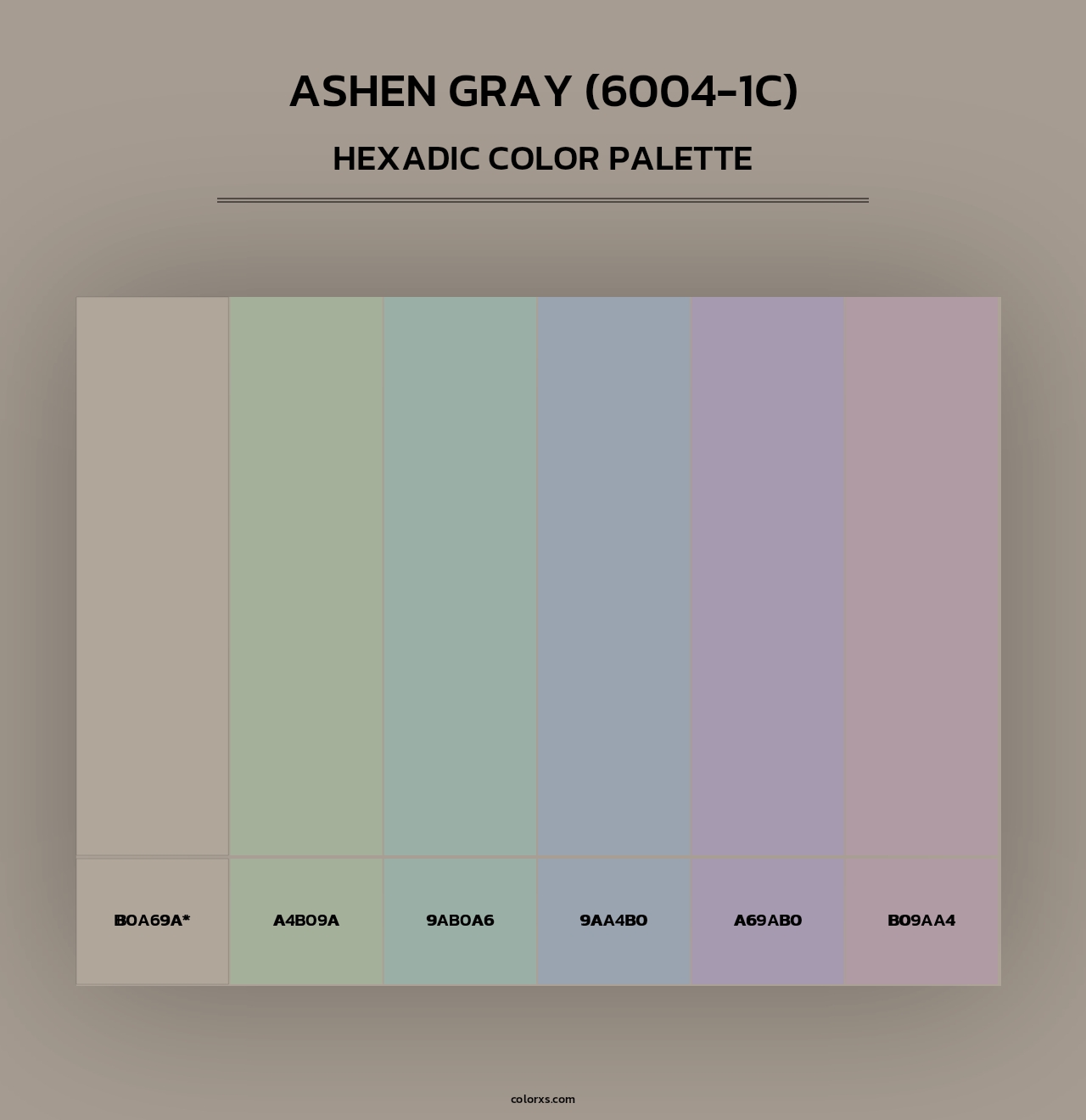 Ashen Gray (6004-1C) - Hexadic Color Palette