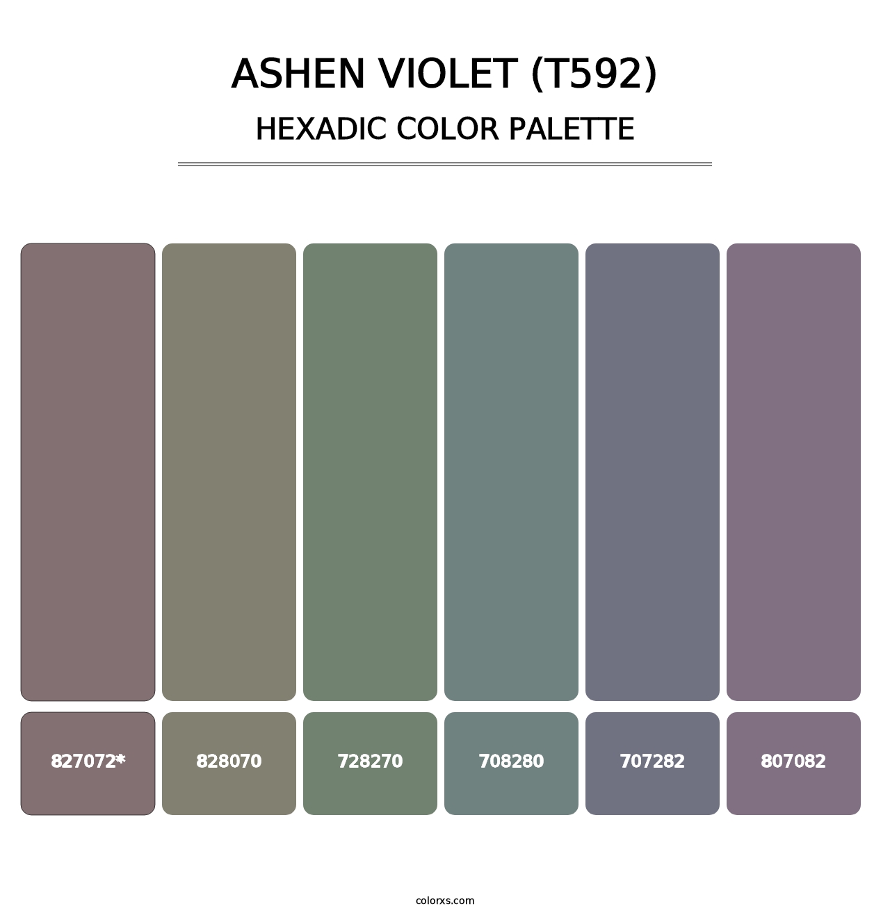 Ashen Violet (T592) - Hexadic Color Palette