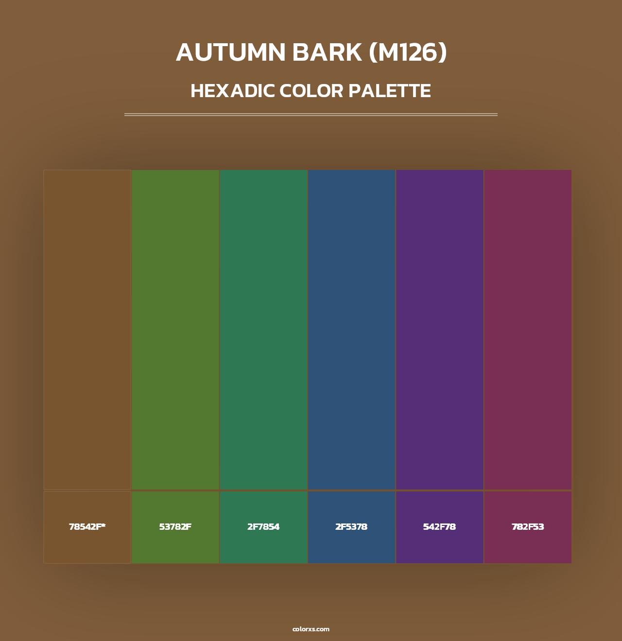 Autumn Bark (M126) - Hexadic Color Palette