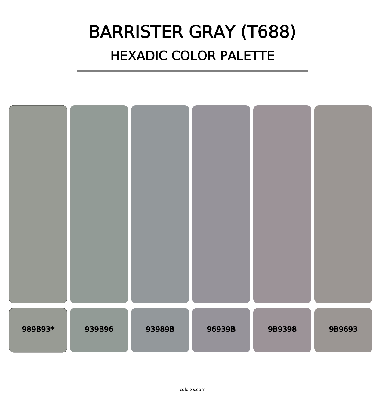Barrister Gray (T688) - Hexadic Color Palette