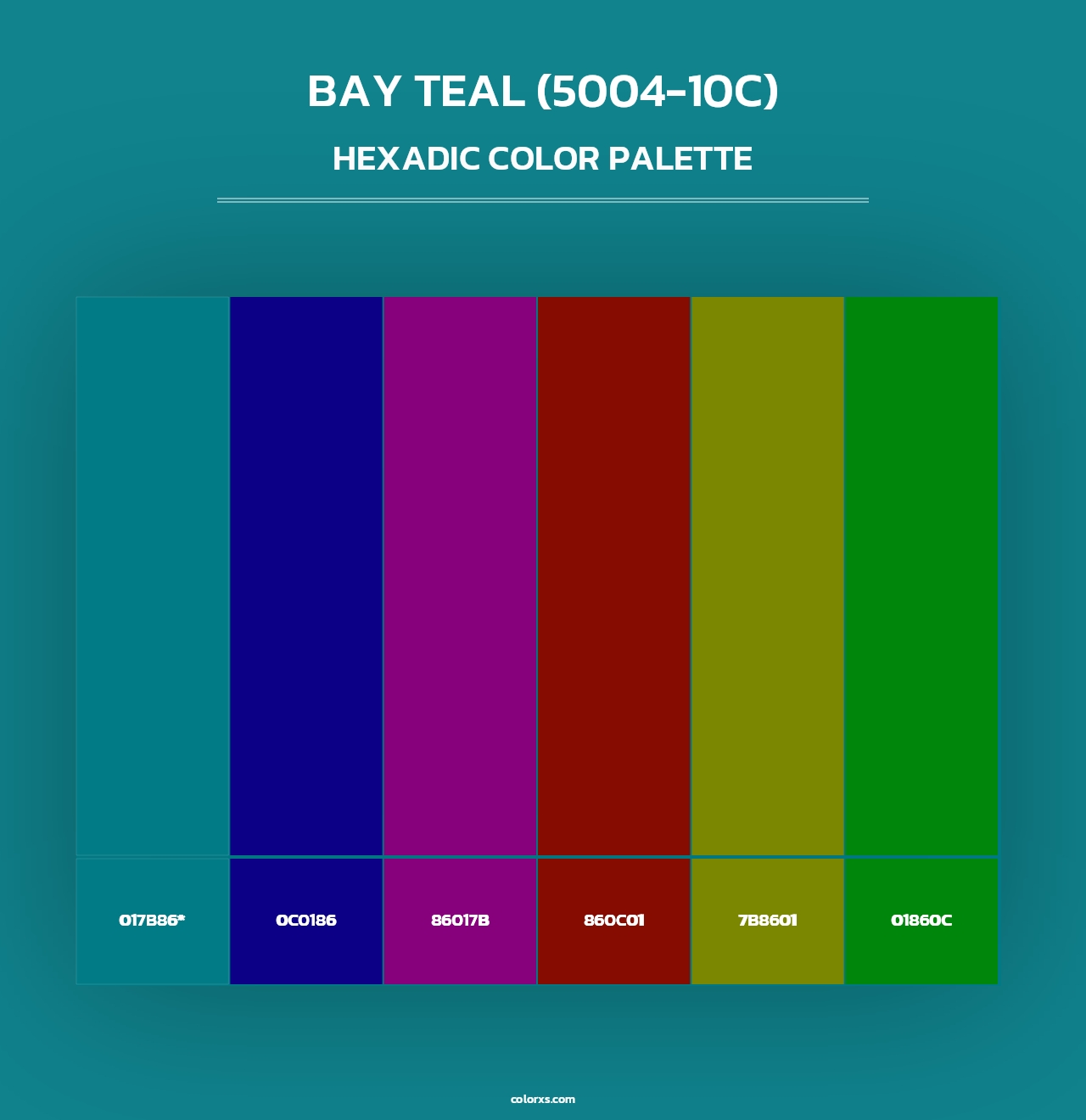 Bay Teal (5004-10C) - Hexadic Color Palette