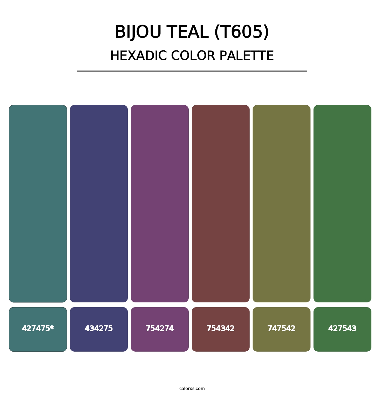 Bijou Teal (T605) - Hexadic Color Palette
