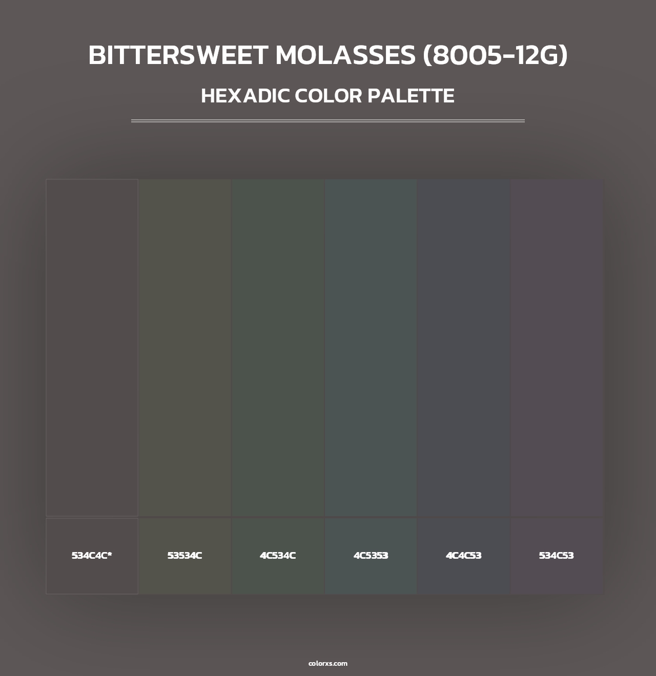 Bittersweet Molasses (8005-12G) - Hexadic Color Palette