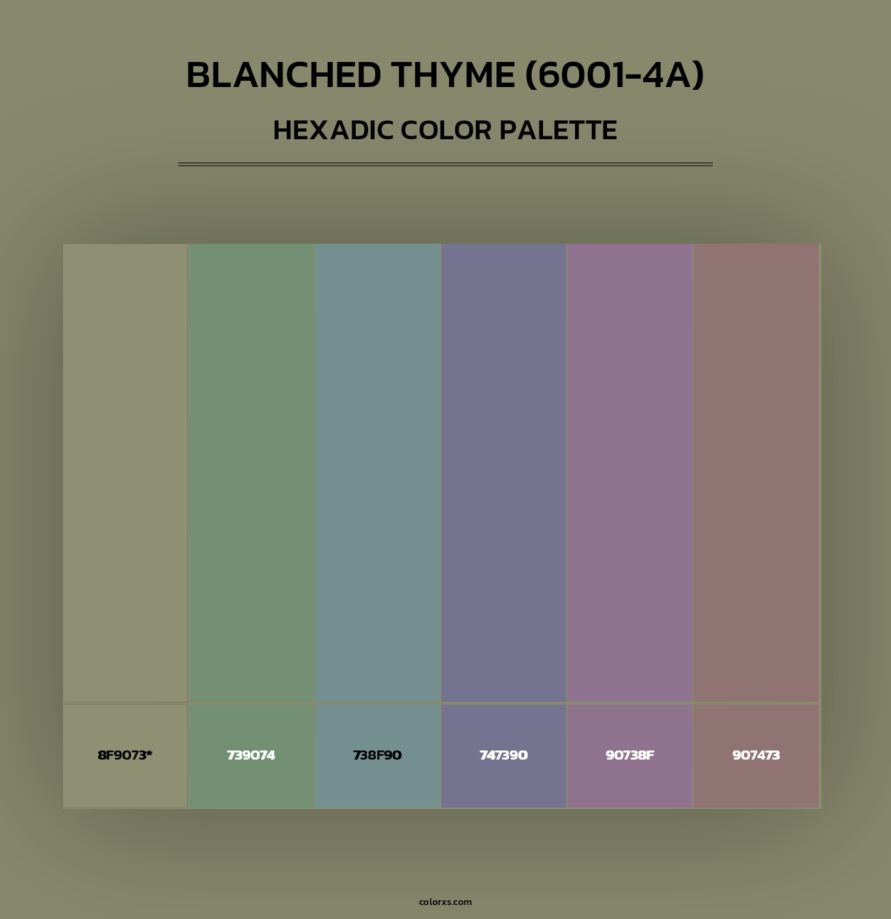Blanched Thyme (6001-4A) - Hexadic Color Palette