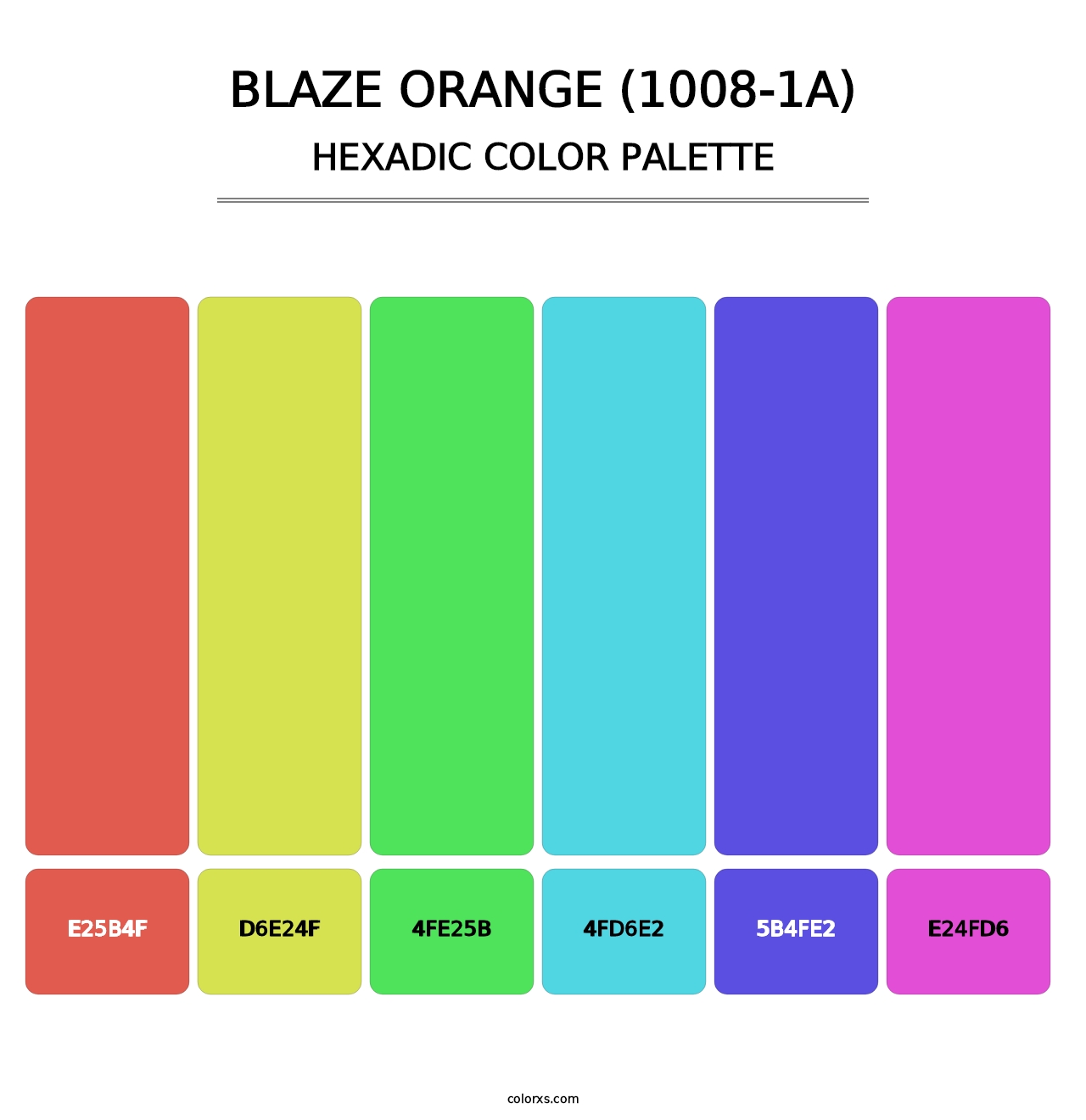 Blaze Orange (1008-1A) - Hexadic Color Palette