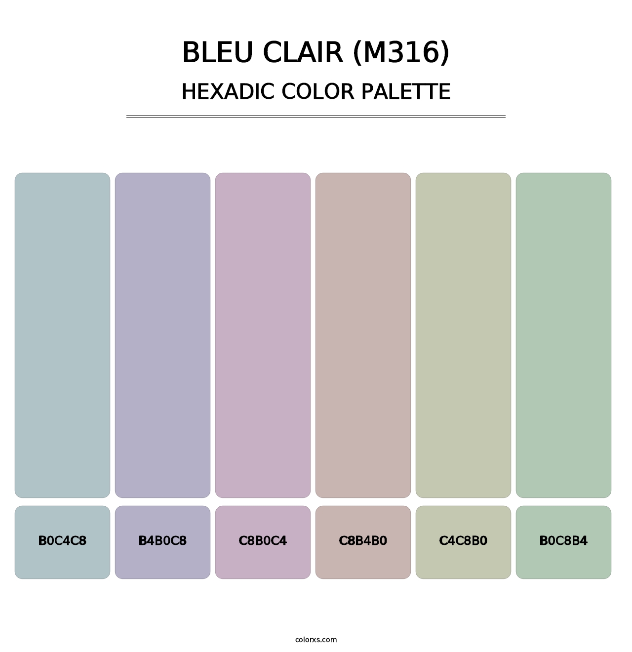 Bleu Clair (M316) - Hexadic Color Palette