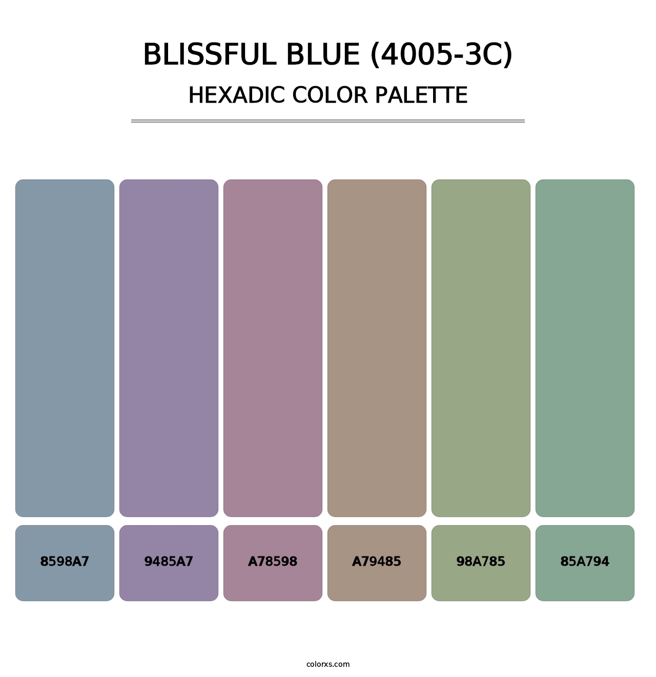 Blissful Blue (4005-3C) - Hexadic Color Palette