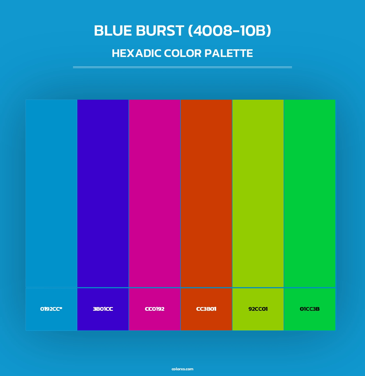 Blue Burst (4008-10B) - Hexadic Color Palette