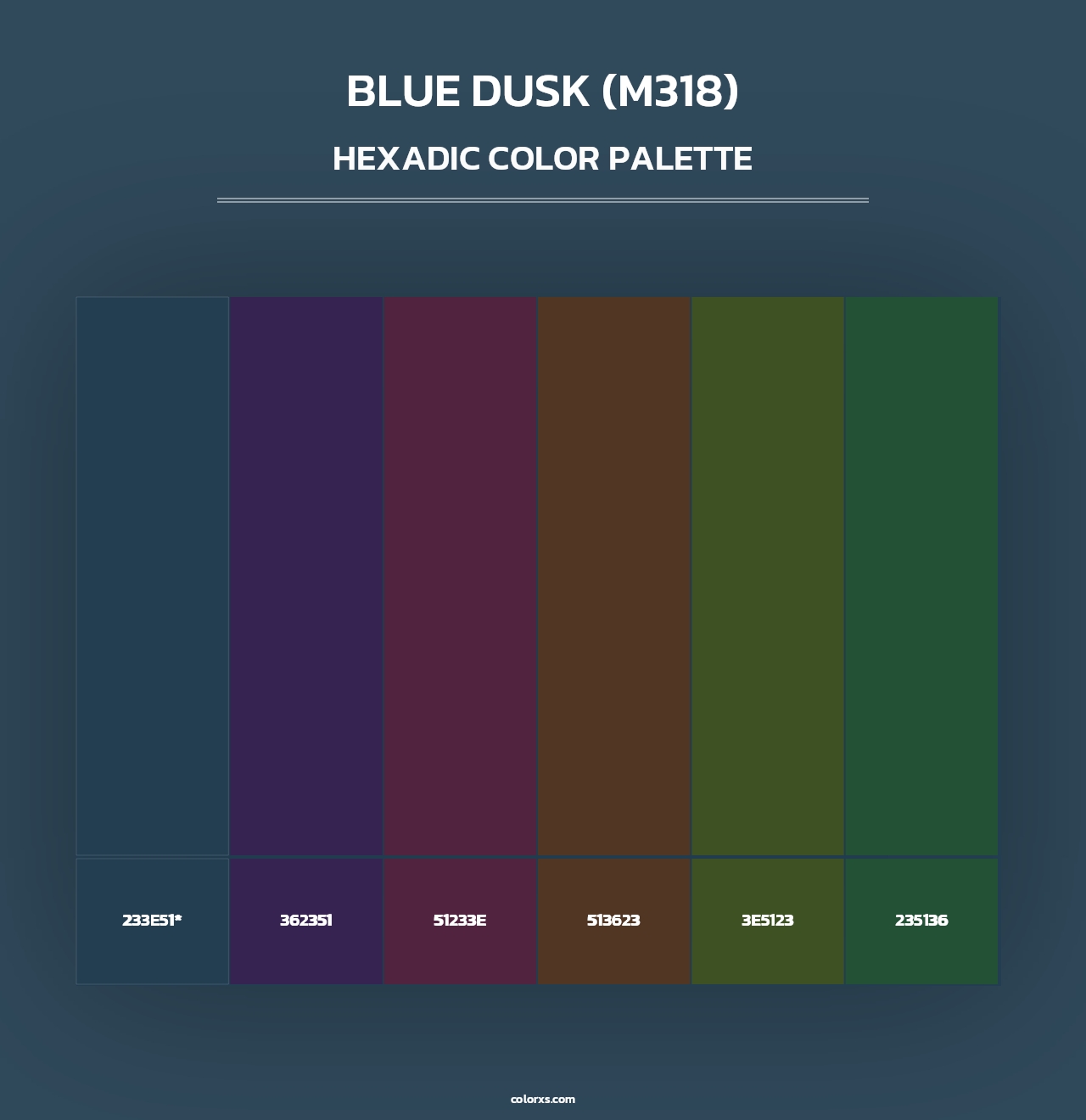 Blue Dusk (M318) - Hexadic Color Palette