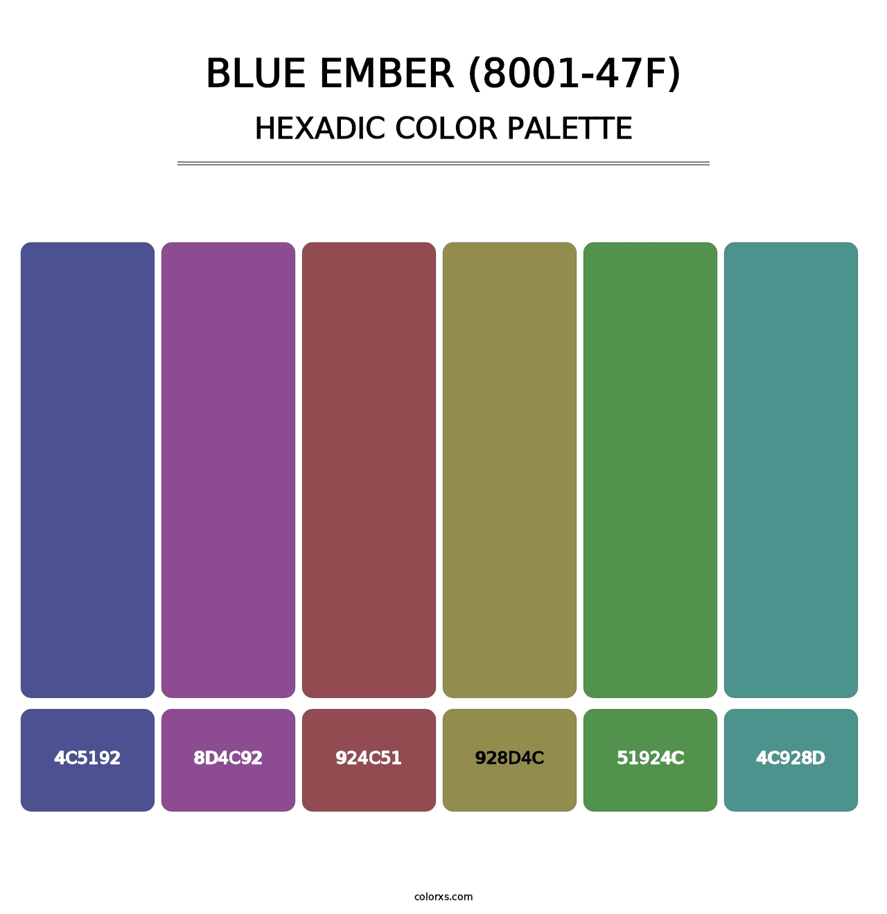 Blue Ember (8001-47F) - Hexadic Color Palette