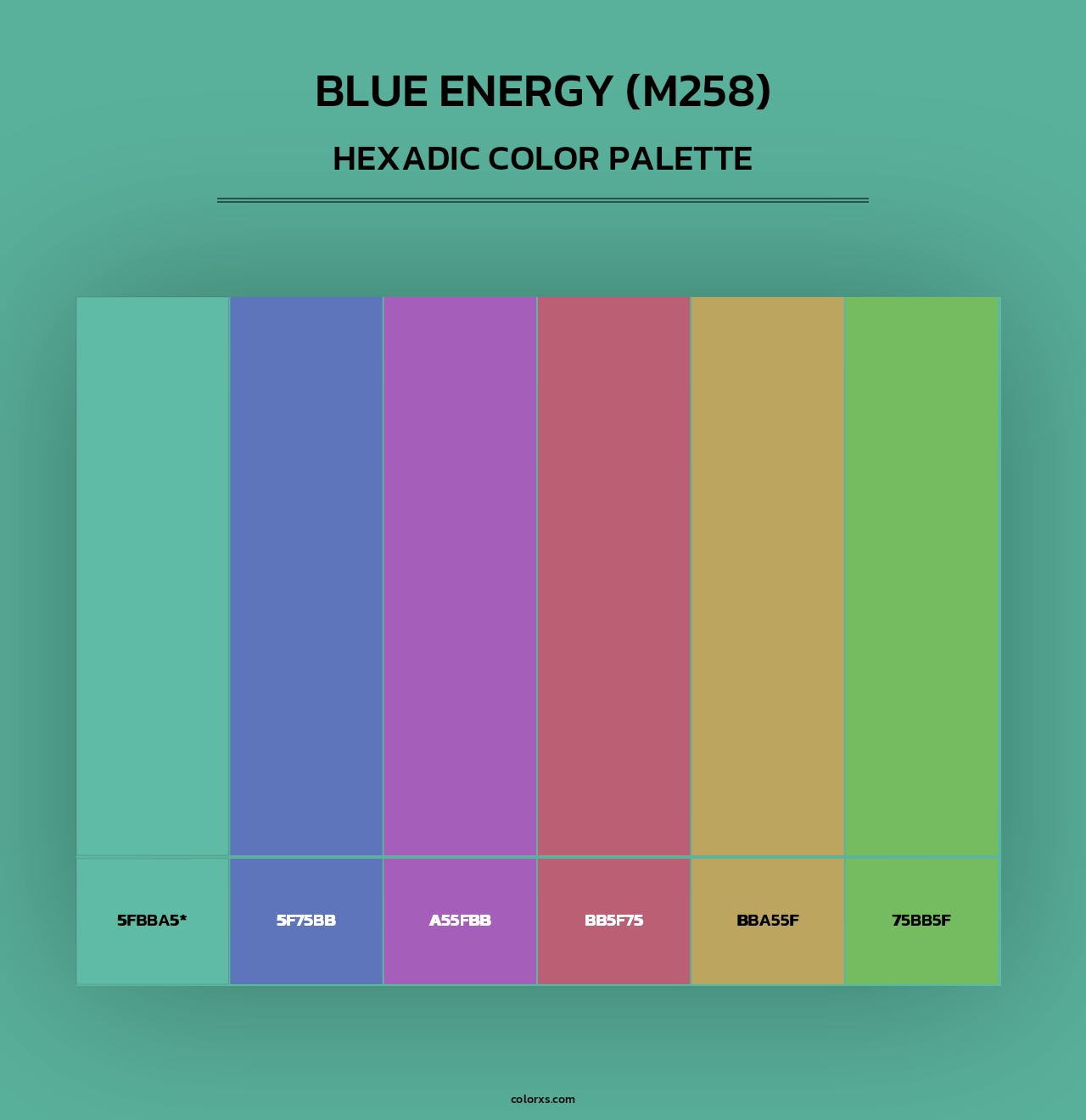Blue Energy (M258) - Hexadic Color Palette