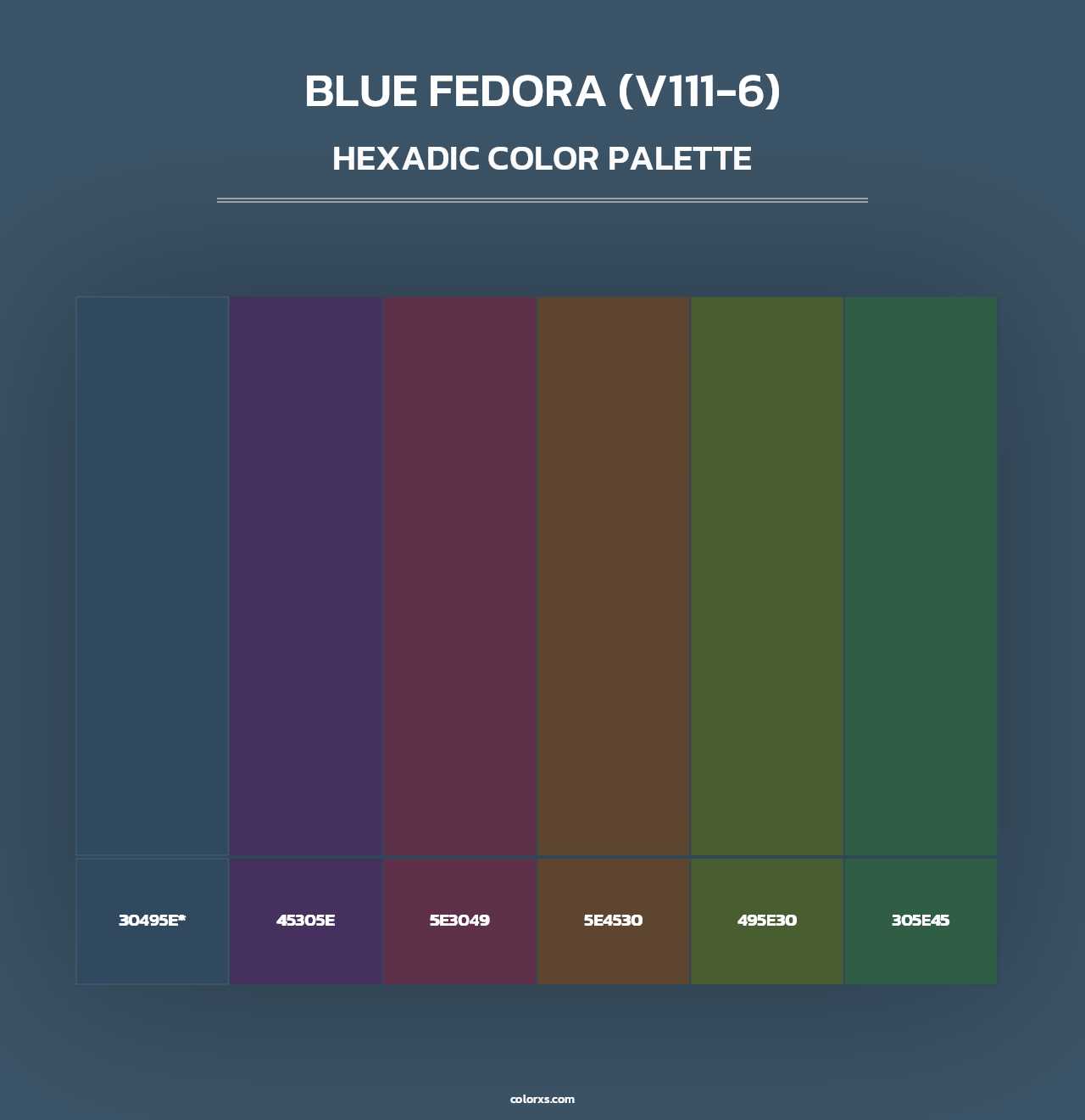 Blue Fedora (V111-6) - Hexadic Color Palette