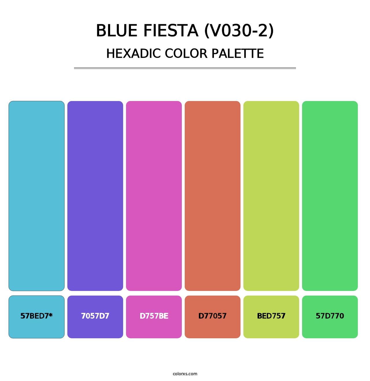Blue Fiesta (V030-2) - Hexadic Color Palette