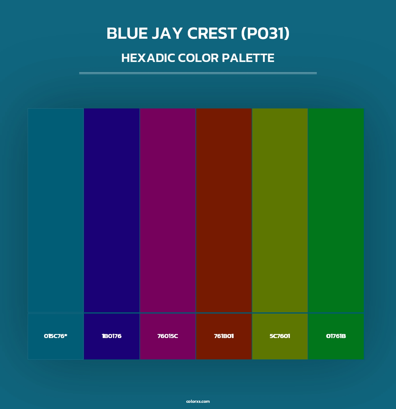 Blue Jay Crest (P031) - Hexadic Color Palette