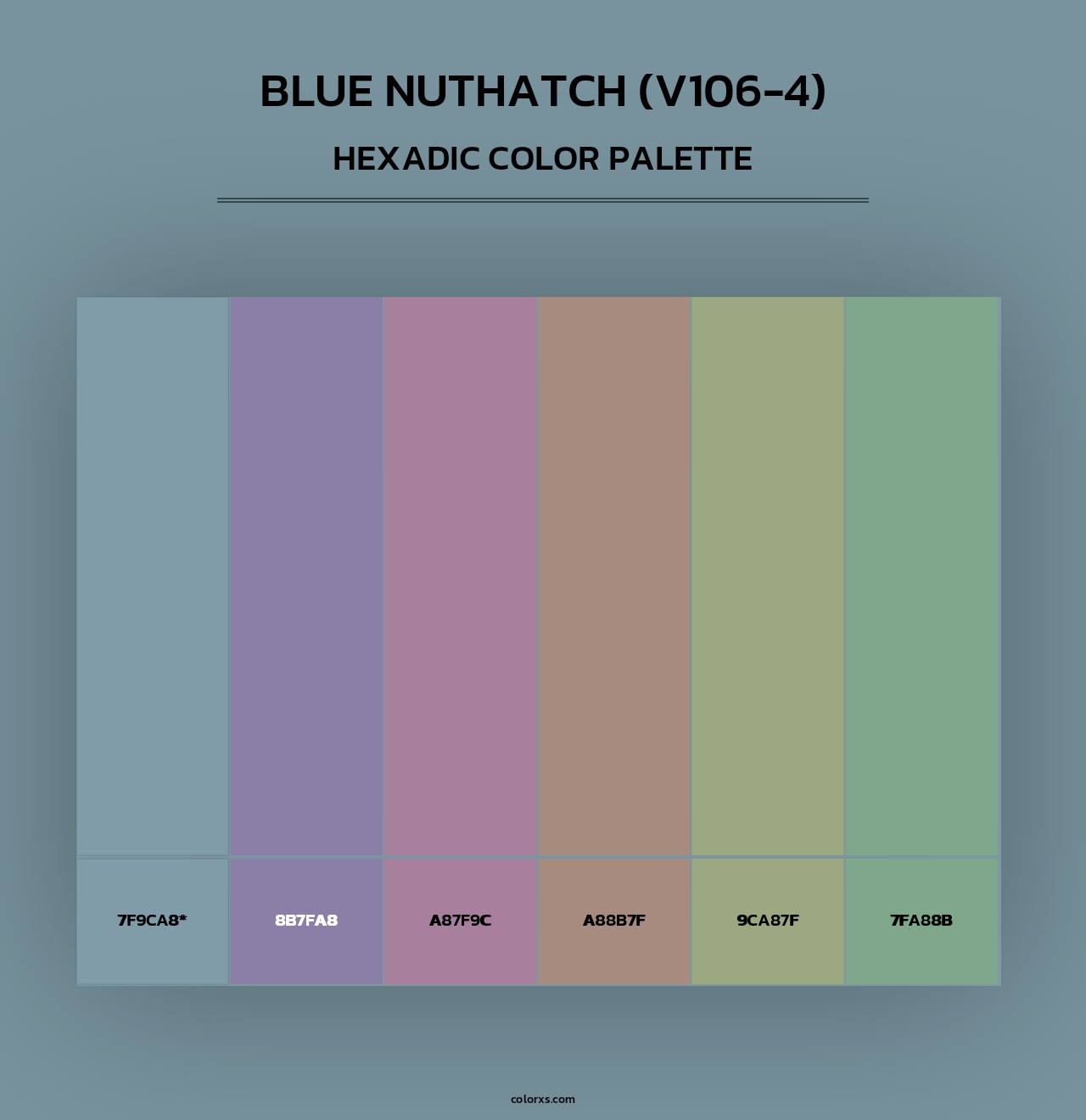 Blue Nuthatch (V106-4) - Hexadic Color Palette