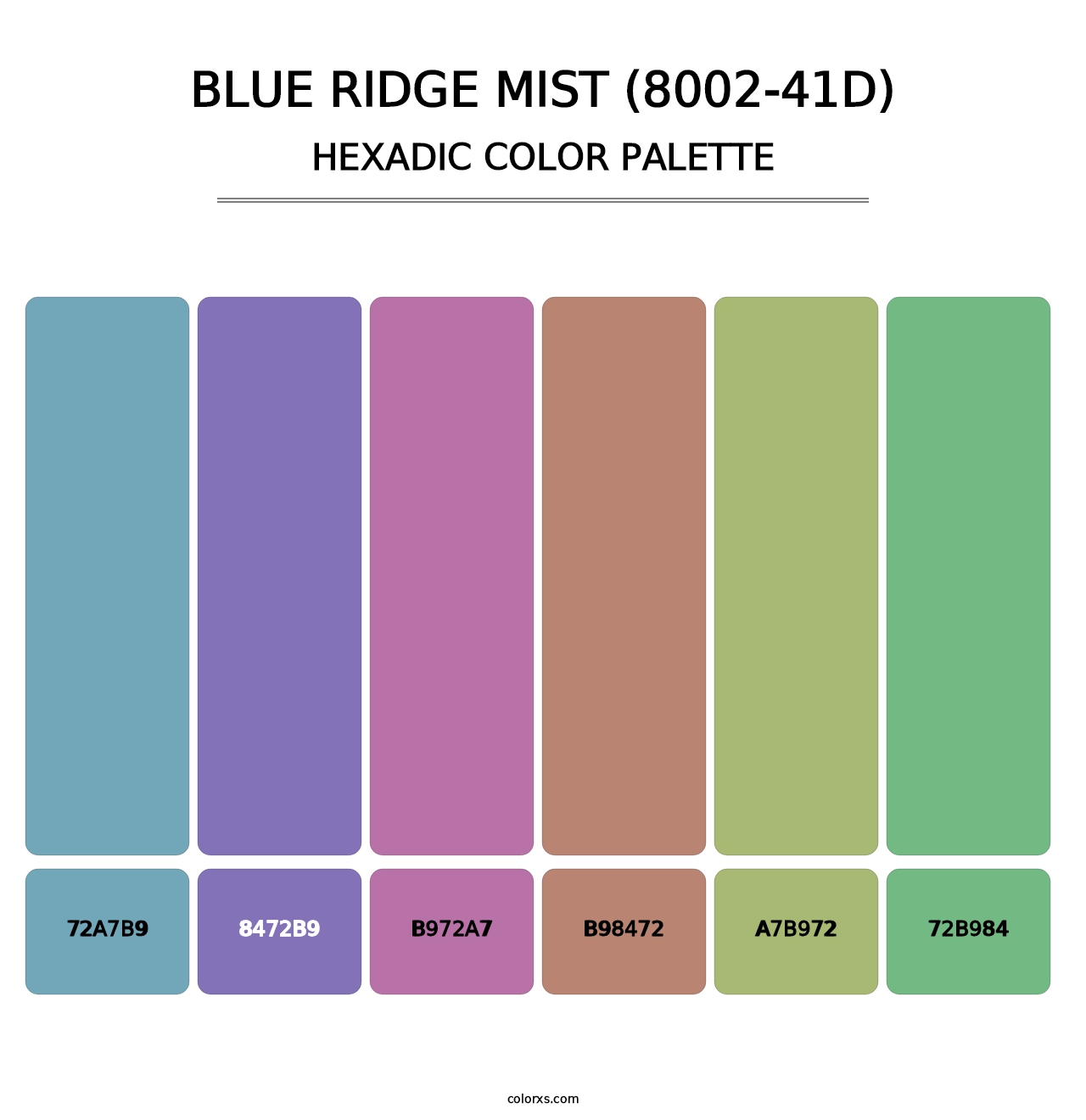 Blue Ridge Mist (8002-41D) - Hexadic Color Palette