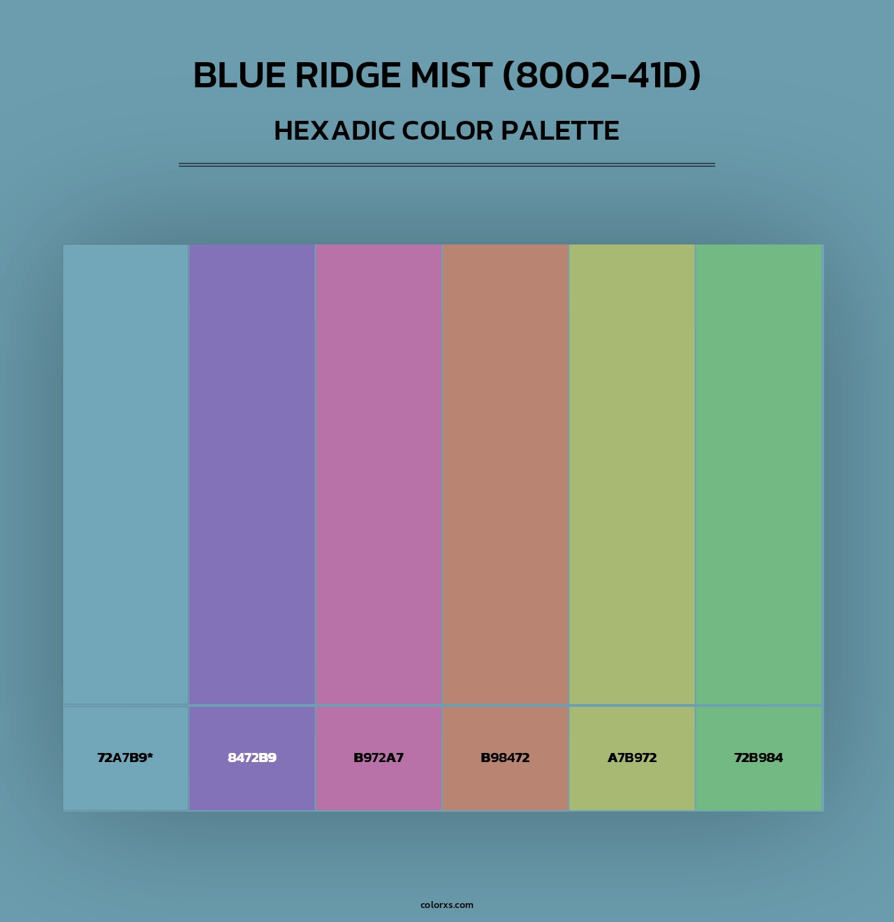 Blue Ridge Mist (8002-41D) - Hexadic Color Palette