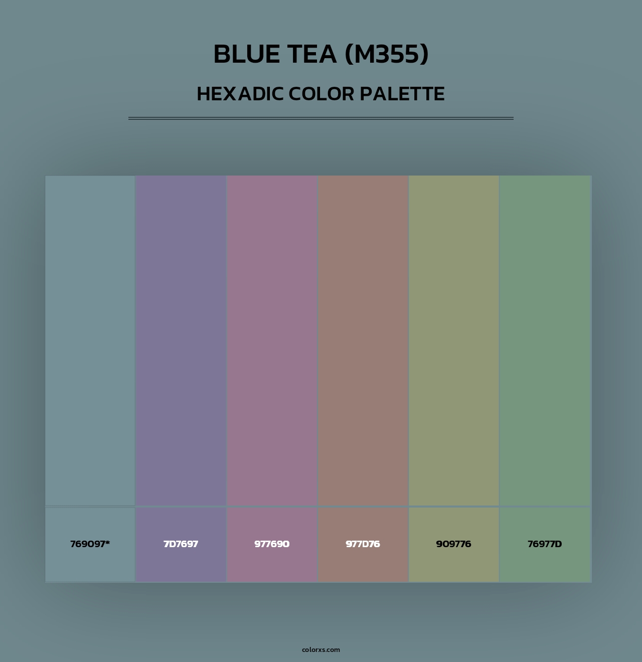 Blue Tea (M355) - Hexadic Color Palette