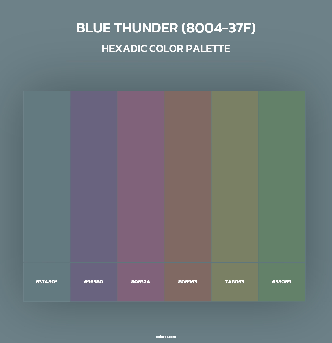 Blue Thunder (8004-37F) - Hexadic Color Palette