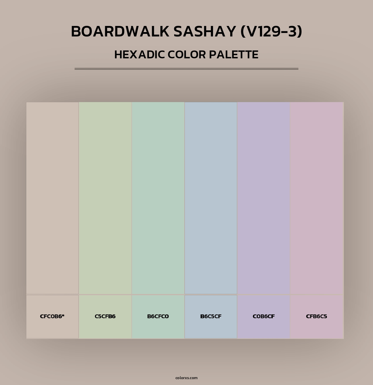 Boardwalk Sashay (V129-3) - Hexadic Color Palette