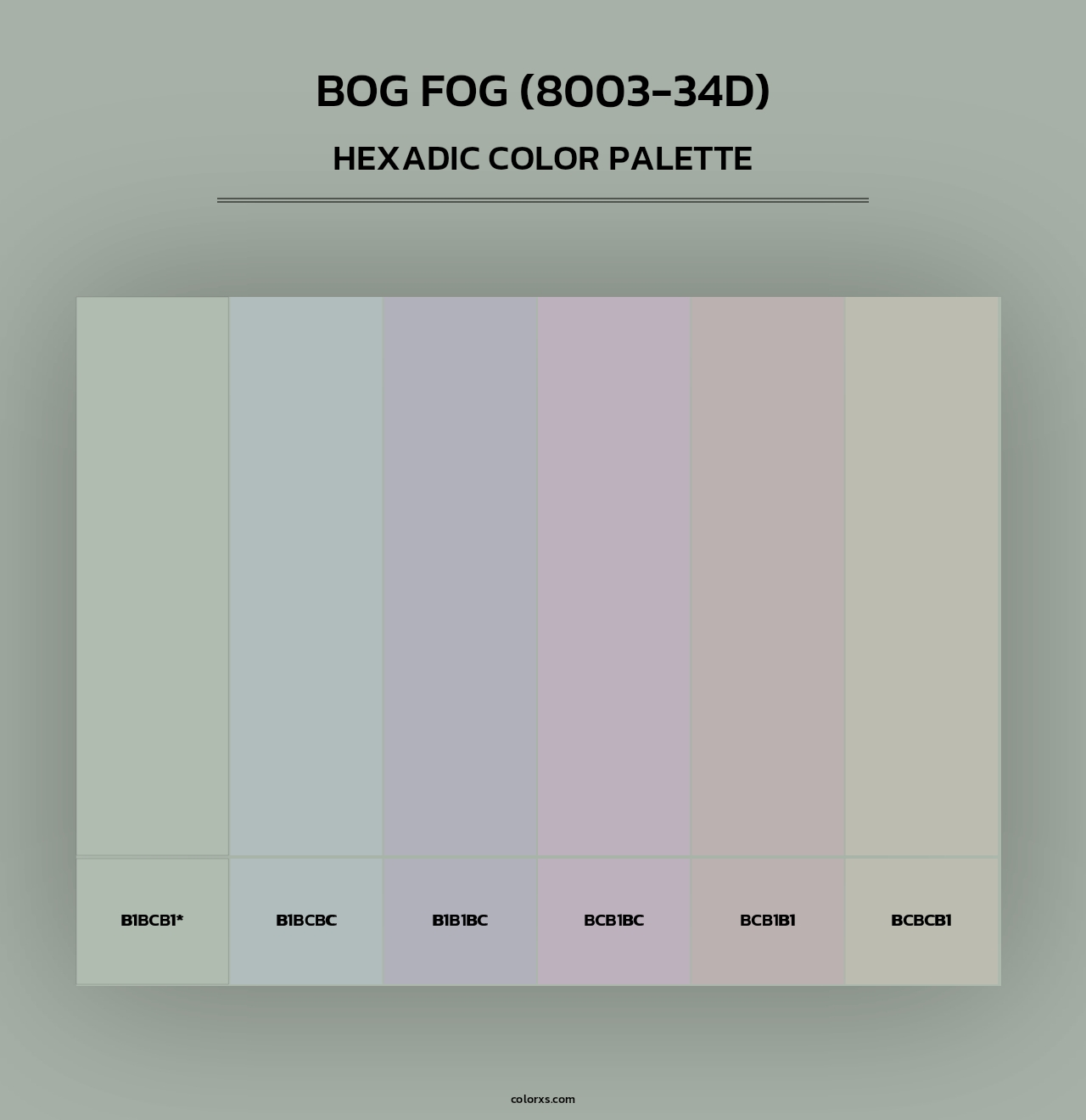 Bog Fog (8003-34D) - Hexadic Color Palette