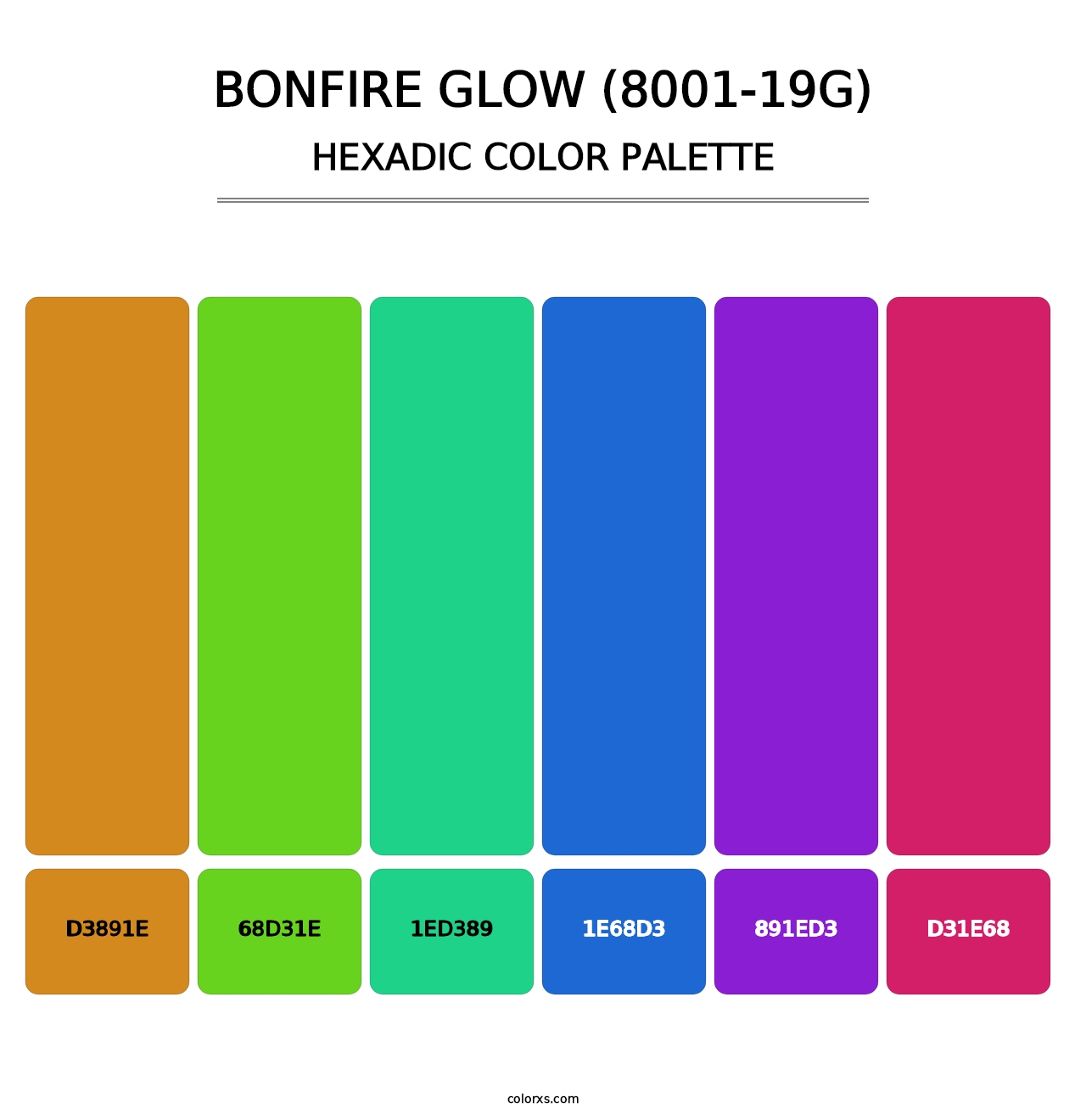 Bonfire Glow (8001-19G) - Hexadic Color Palette