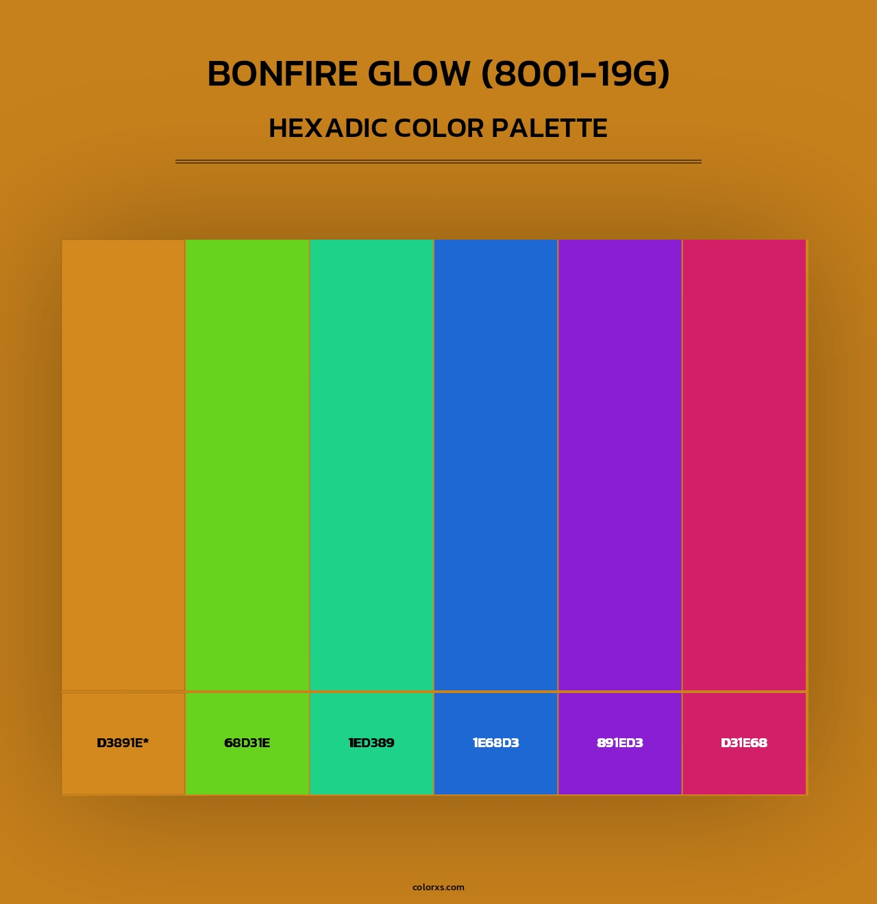 Bonfire Glow (8001-19G) - Hexadic Color Palette