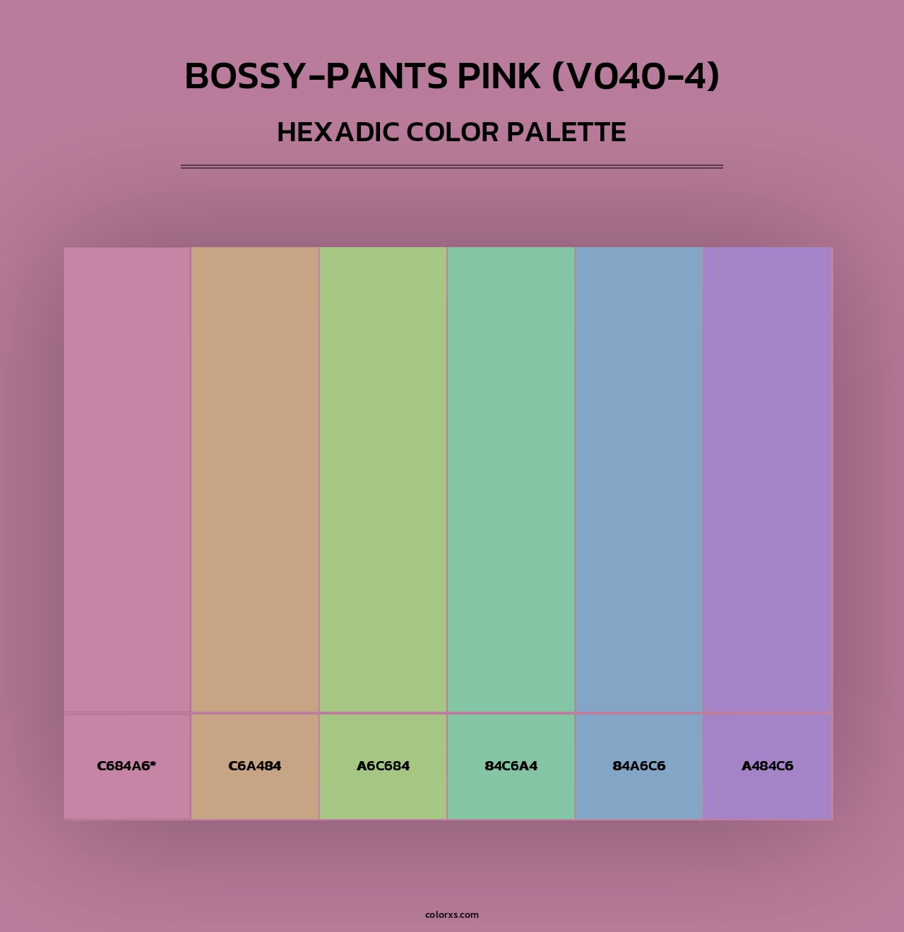 Bossy-Pants Pink (V040-4) - Hexadic Color Palette