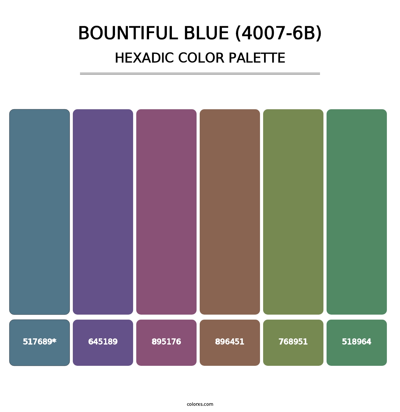 Bountiful Blue (4007-6B) - Hexadic Color Palette
