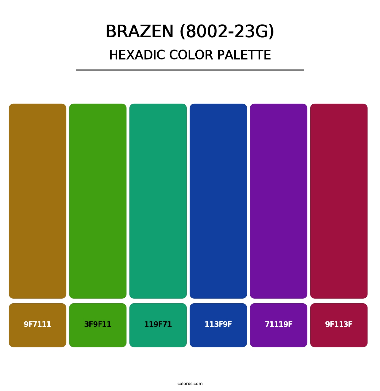 Brazen (8002-23G) - Hexadic Color Palette