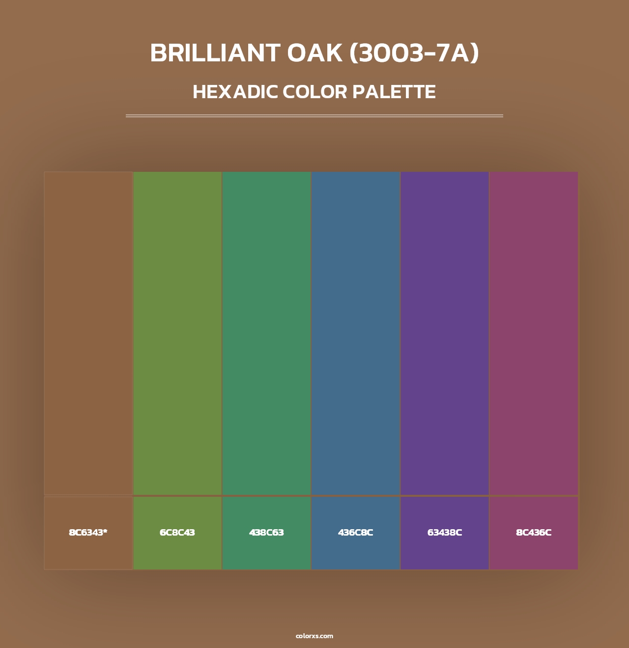 Brilliant Oak (3003-7A) - Hexadic Color Palette