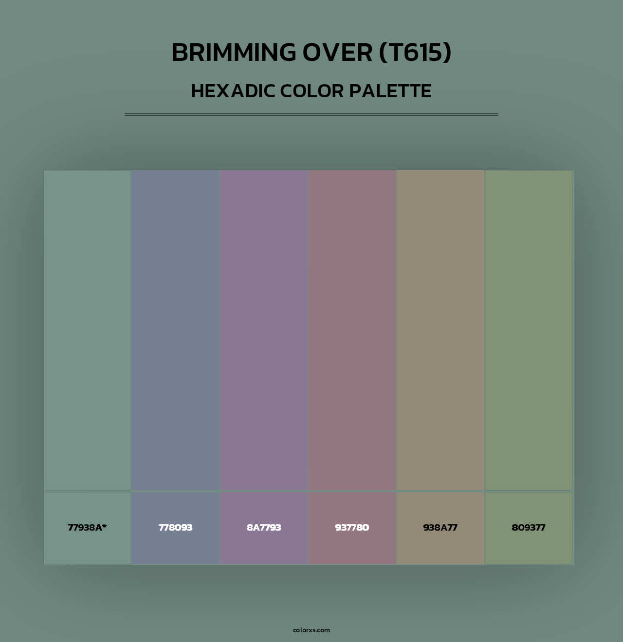 Brimming Over (T615) - Hexadic Color Palette