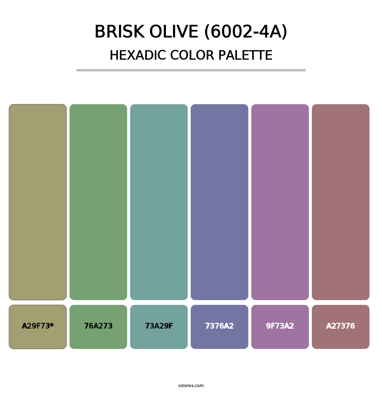Brisk Olive (6002-4A) - Hexadic Color Palette